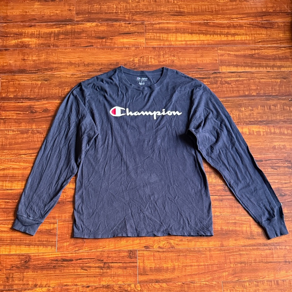 Champion Dark Blue Long Sleeve Men's Tee